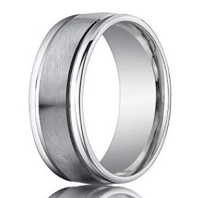 950 Platinum Men's Wedding Band, Polished Round Edges, 6mm