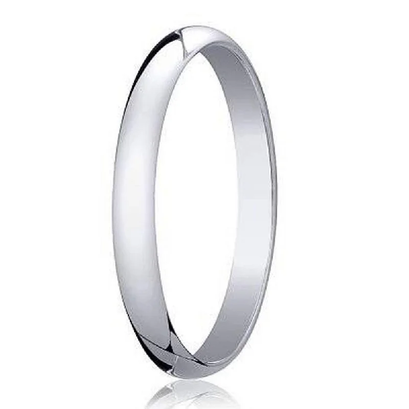 2mm Traditional Domed Polished Finish 14K White Gold Wedding Band