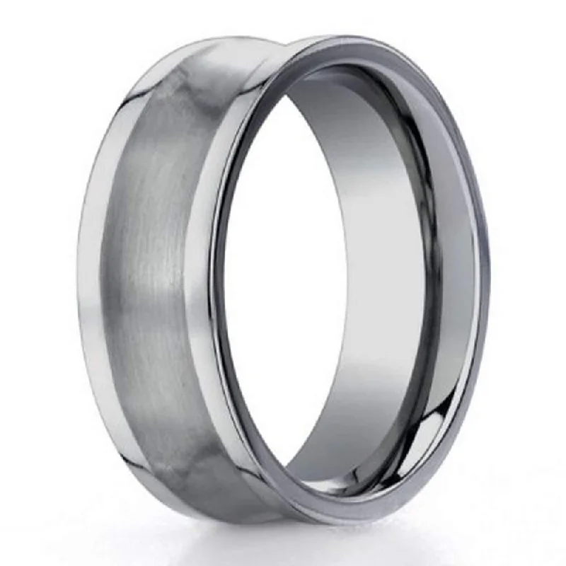 6mm Benchmark Titanium Concave Satin Finish Men's Wedding Ring