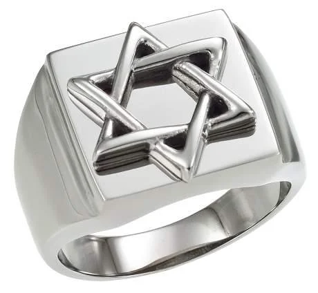 Overlap Star of David Stainless Steel Ring-17mm