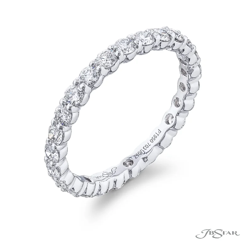 Lady's White Platinum Wedding Band With Diamonds