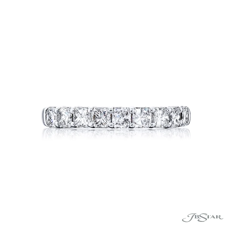 Lady's White Platinum Wedding Band With Diamonds