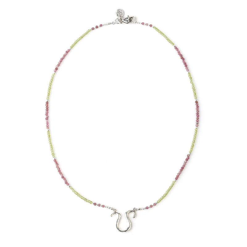 Leo Peridot & Pink Tourmaline Signature Zodiac Necklace