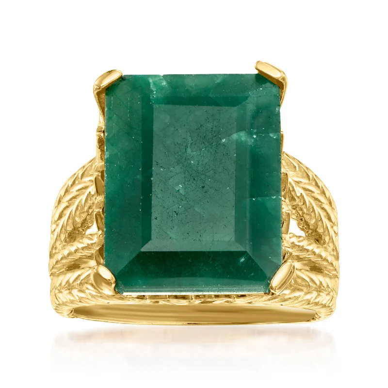 Ross-Simons Emerald Multi-Row Ring in 18kt Gold Over Sterling