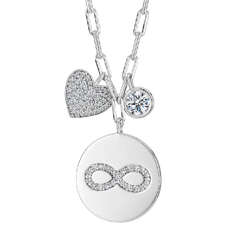 Round Brilliant drop necklace with 0.90 carats* of diamond simulants in sterling silver