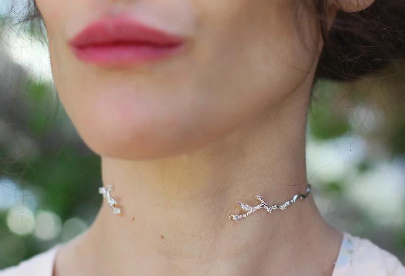 Rustic Branch w/ Crystals Choker