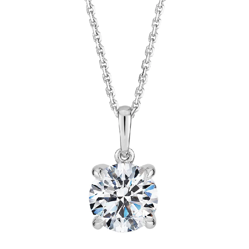 Signature Simulant Diamond 1.50 carat* round brilliant solitaire pendant in 10 carat white gold