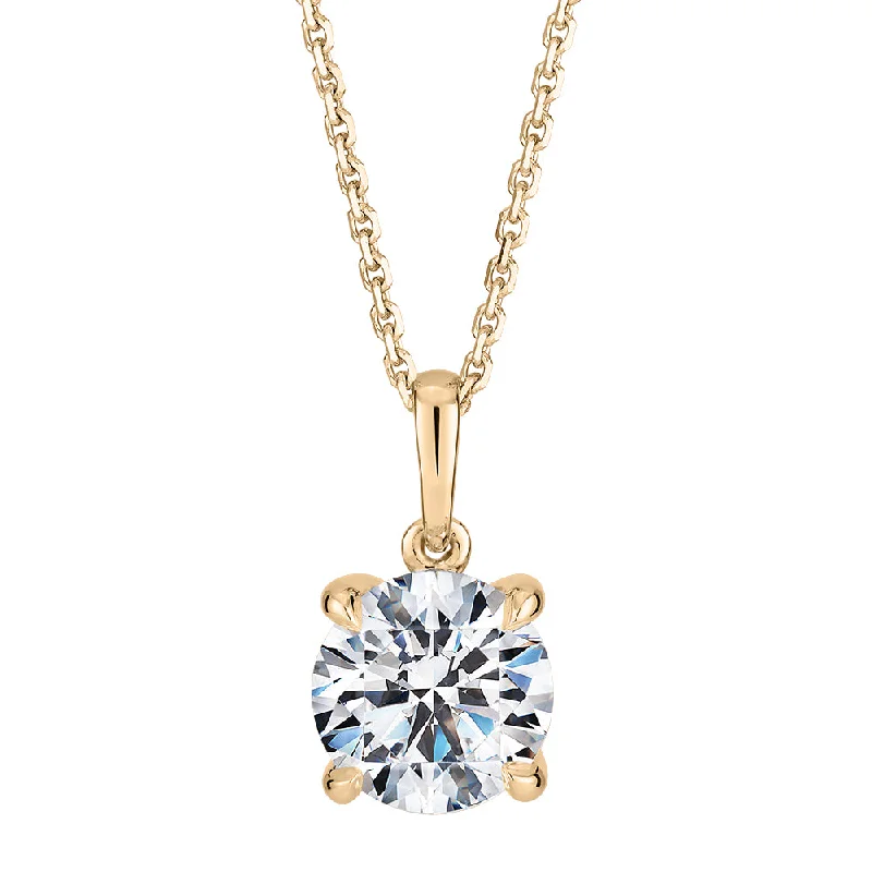 Signature Simulant Diamond 1.50 carat* round brilliant solitaire pendant in 10 carat yellow gold