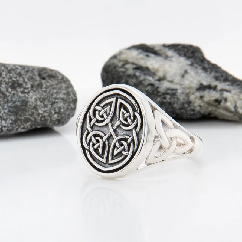 Men's Silver Celtic Knot Signet Ring