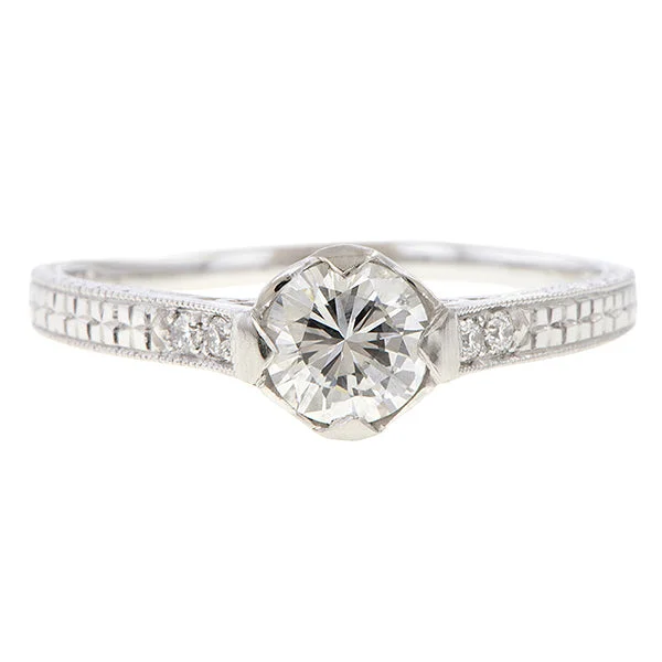 Vintage Diamond Engagement Ring, RBC 0.50ct.