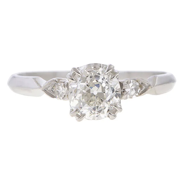 Vintage Diamond Engagement Ring, Old Euro 0.84ct.