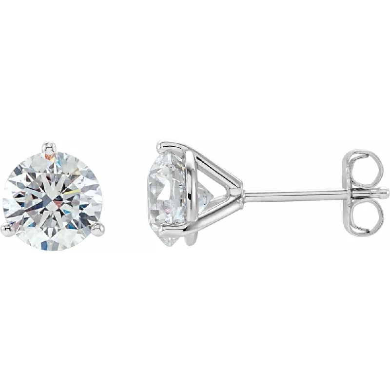 14k White Gold 1/2 CTW Diamond Stud Earring for Women