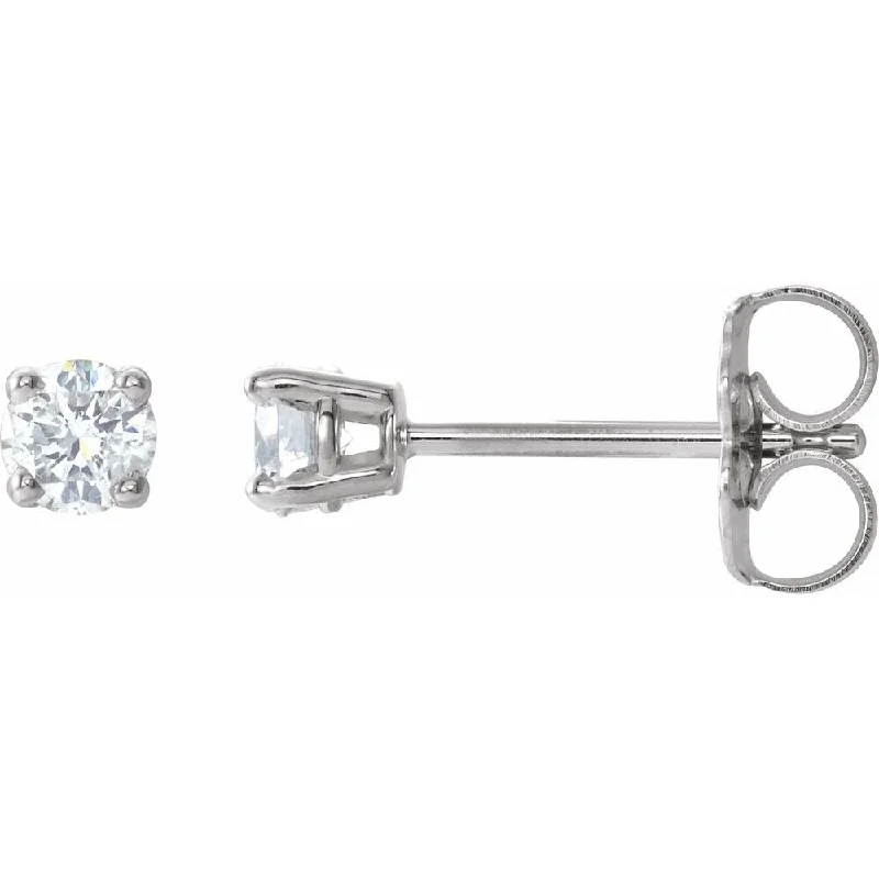 14k White Gold 1/5 CTW Diamond Stud Earring for Women