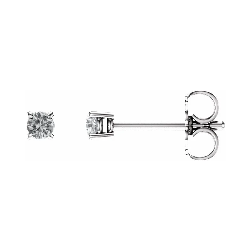 14k White Gold 2.5 mm Round Sapphire Stud Earring for Women