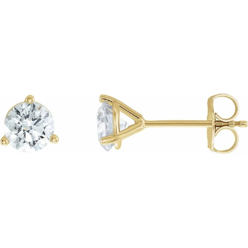 14k Yellow Gold 1 1/5 CTW Lab-Grown Diamond Stud Earring for Women