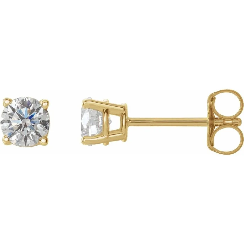 14k Yellow Gold 1/2 CTW Diamond Stud Earring for Women