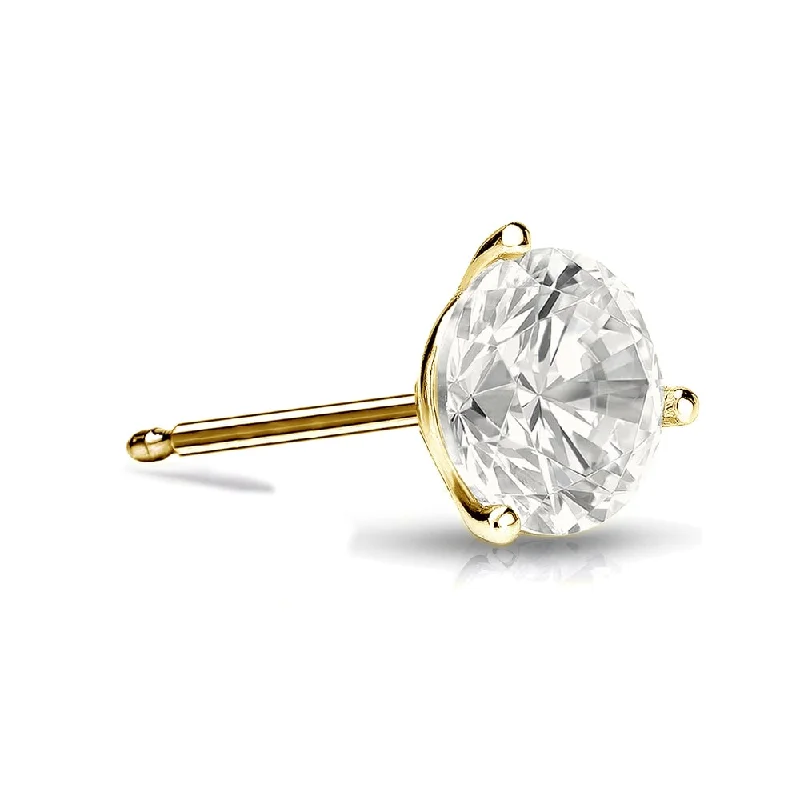 Auriya 14k Gold 1/2ct TDW Round SINGLE STUD (1) Diamond Earring