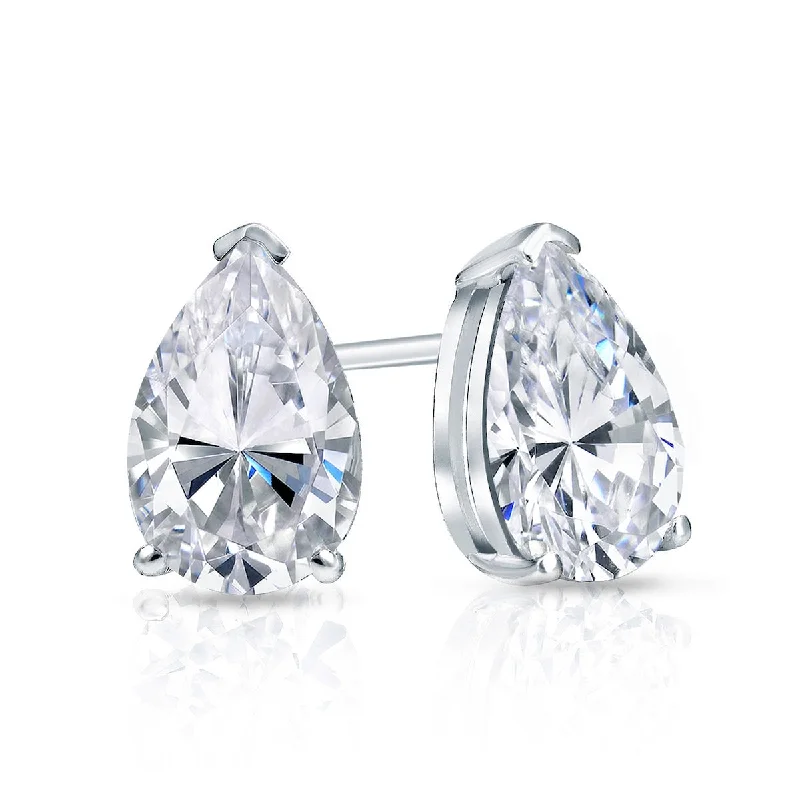 Auriya 14k Gold 1/2ctw Pear Diamond Stud Earrings (G-H, VS1-VS2)