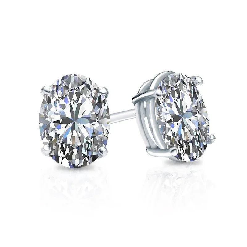 Auriya 14k Gold 3/4ctw Oval Diamond Stud Earrings (G-H, VS1-VS2)