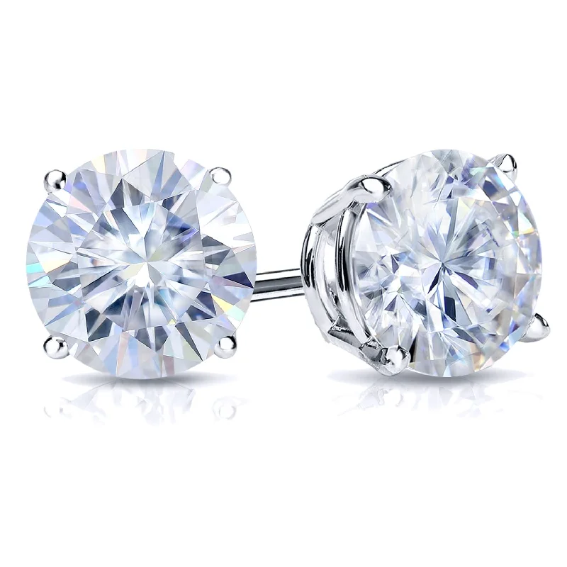 Auriya 18k Gold 1ctw Round Moissanite Stud Earrings - 5 mm