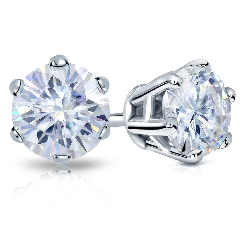 Auriya 1ctw Round Moissanite Stud Earrings 14k Gold - 5 mm