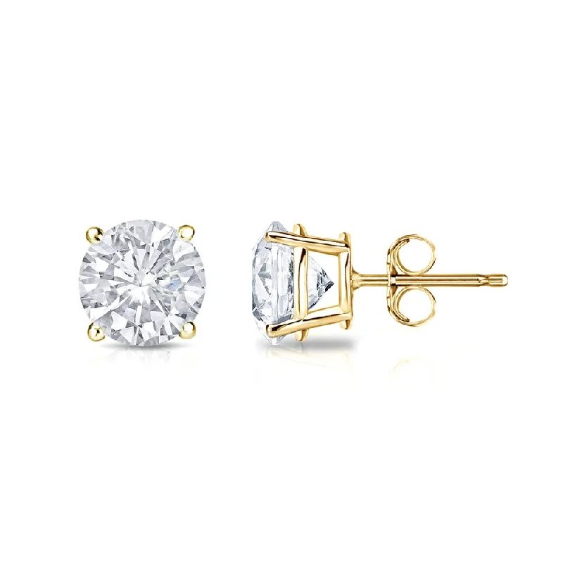 Auriya 3/4ctw Clarity-enhanced Round Diamond Stud Earrings 14k Gold (SI1-SI2)