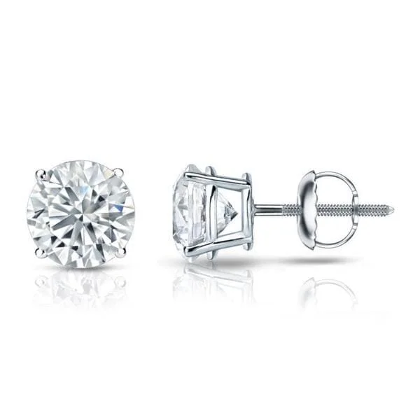 Auriya Platinum 1 1/4ctw Round Diamond Stud Earrings GIA Certified