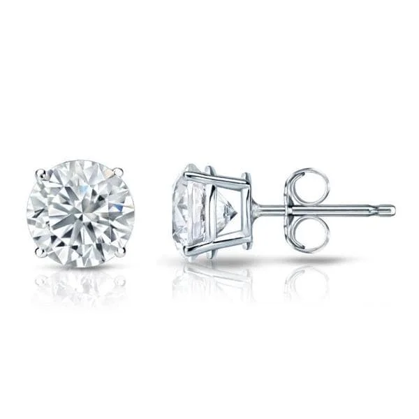 Auriya Platinum 2ctw Round Diamond Stud Earrings Certified