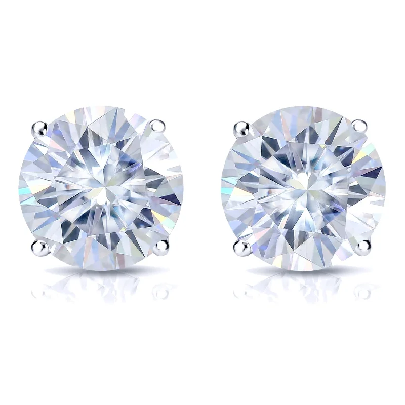 Auriya Platinum 2ctw Round Moissanite Stud Earrings