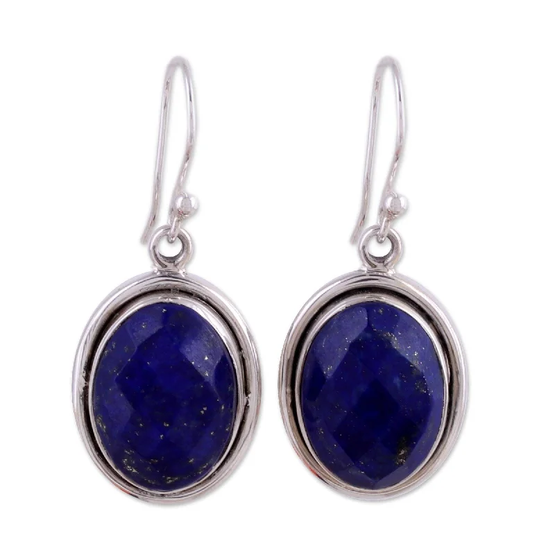 Handmade Sterling Silver 'Blue Destiny' Lapis Lazuli Earrings (India)