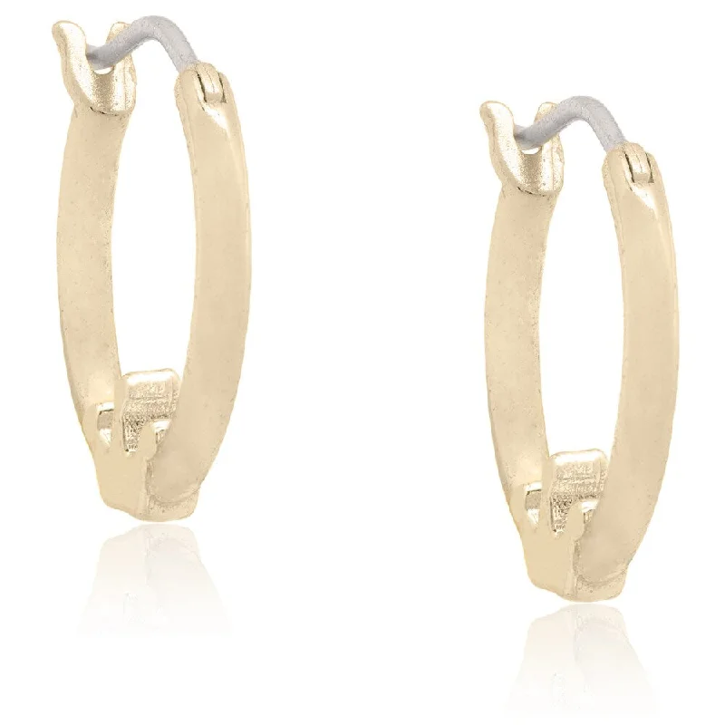 Molly and Emma 18k Gold Overlay Children's Crown Hoop Earrings