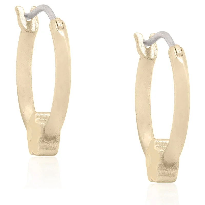 Molly and Emma 18k Gold Overlay Children's Flower Hoop Earrings