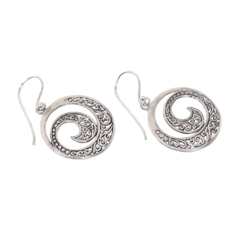 NOVICA Handmade Ferns in Moonlight Earrings (Indonesia) - Silver - 1.6*0.9