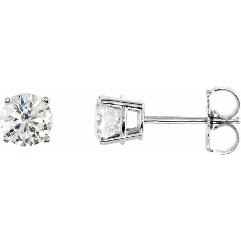 Sterling Silver 5 mm Round Cubic Zirconia Stud Earring for Women