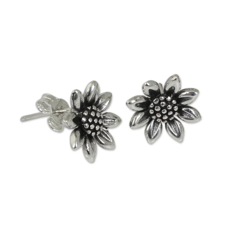 Sterling Silver 'Sunflower Love' Earrings (Thailand)