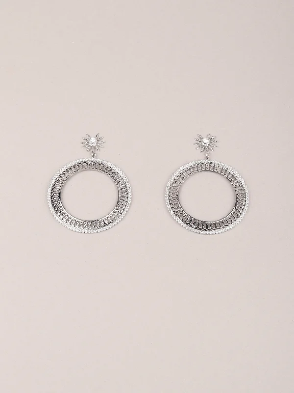 Odette Women Stylish Silver Dangler Earring