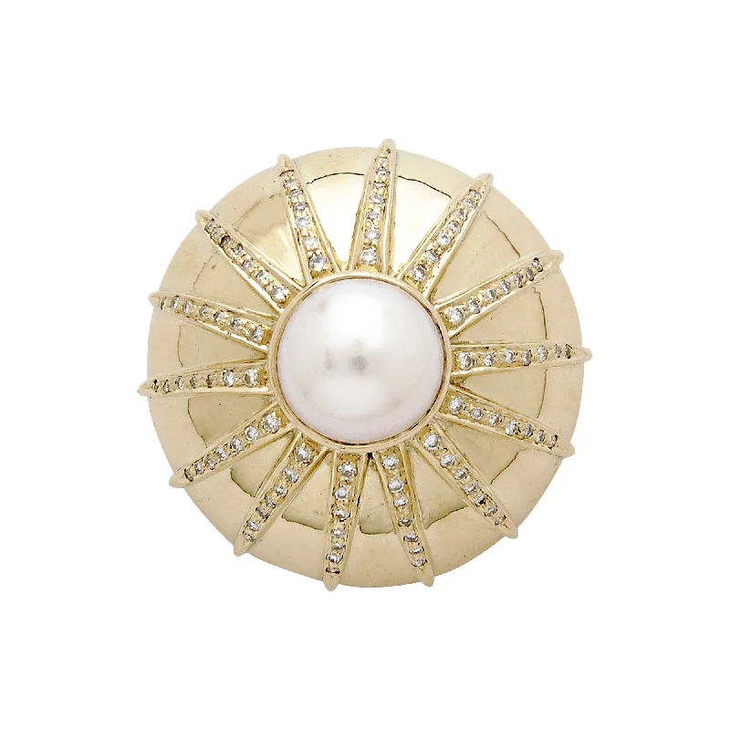 Brooch- Pearl And Diamond (1249E)