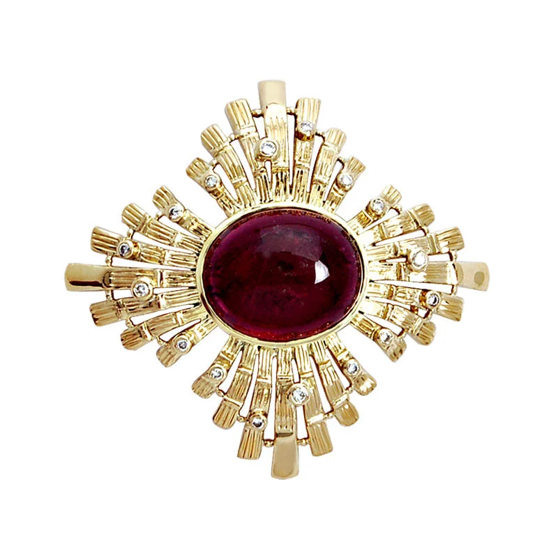 Brooch- Rubellite And Diamond