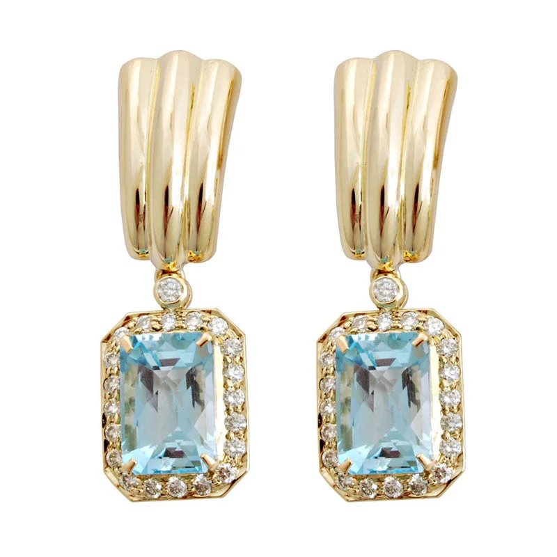 Earrings- Blue Topaz And Diamond