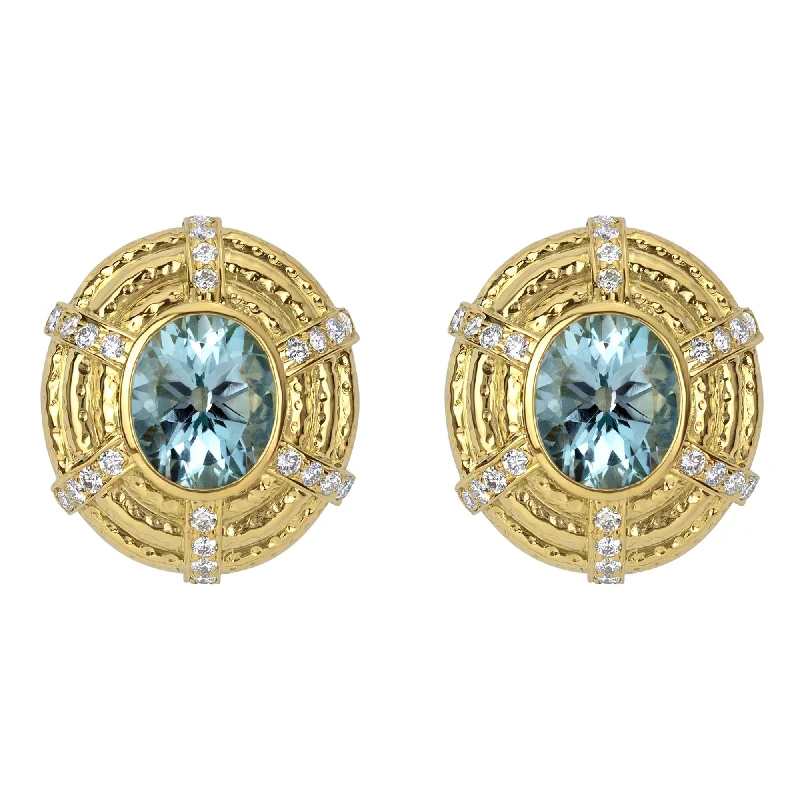 Earrings- Blue Topaz And Diamond