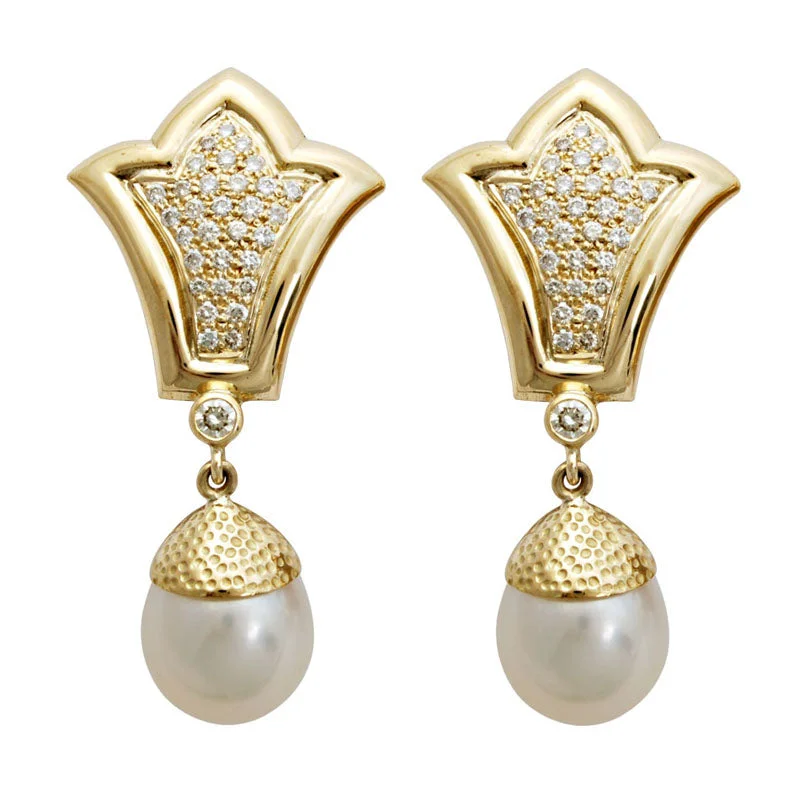 Earrings- Pearl And Diamond