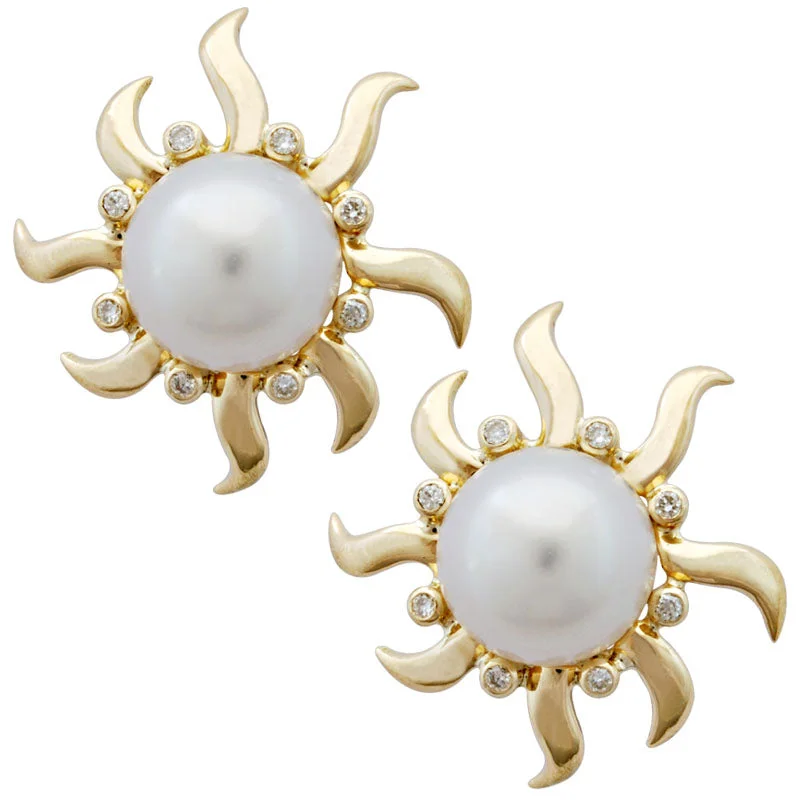 Earrings- Pearl And Diamond