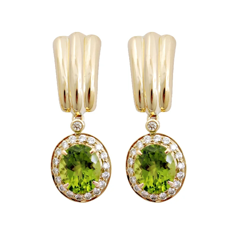 Earrings- Peridot And Diamond