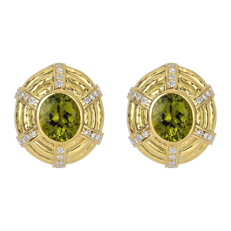 Earrings- Peridot And Diamond