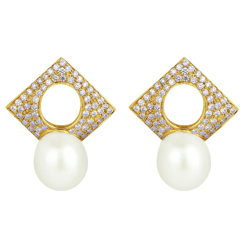 Earrings- South Sea Pearl And Diamond