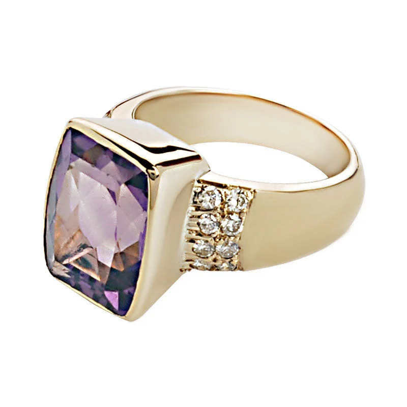 Ring- Amethyst And Diamond