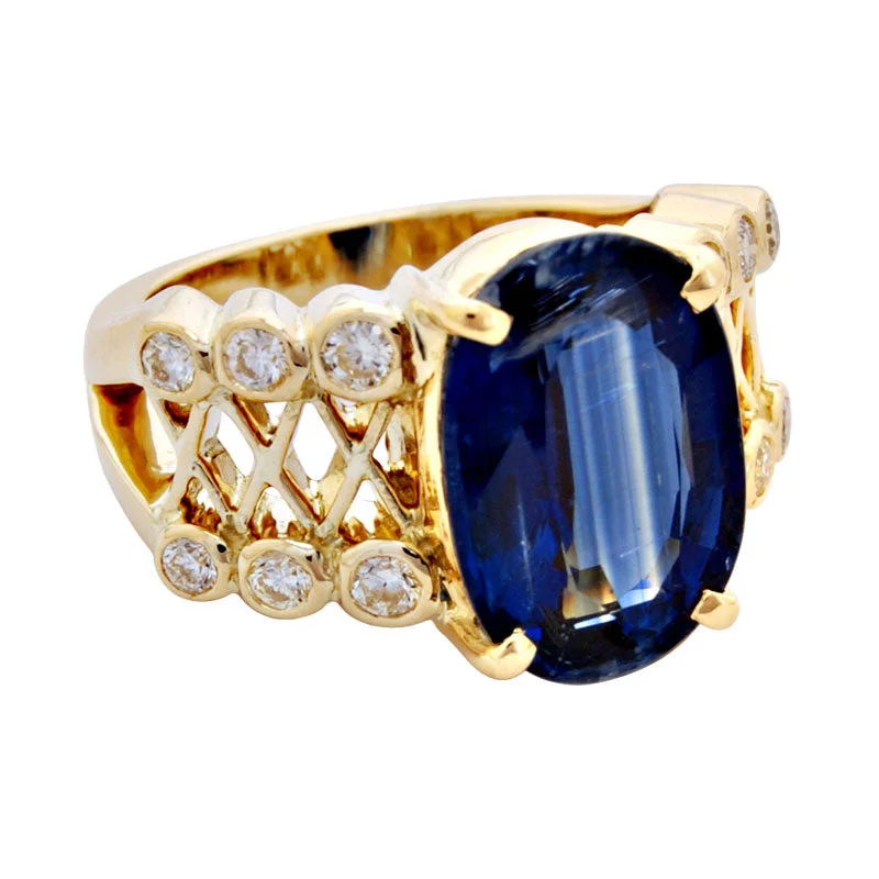 Ring- Kyanite And Diamond