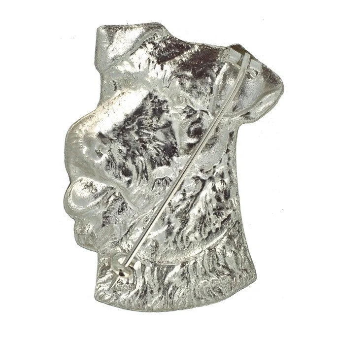 Silver Dog Brooch