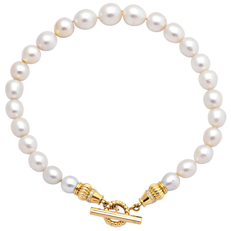 Toggle Necklace - South Sea Pearl and Diamond