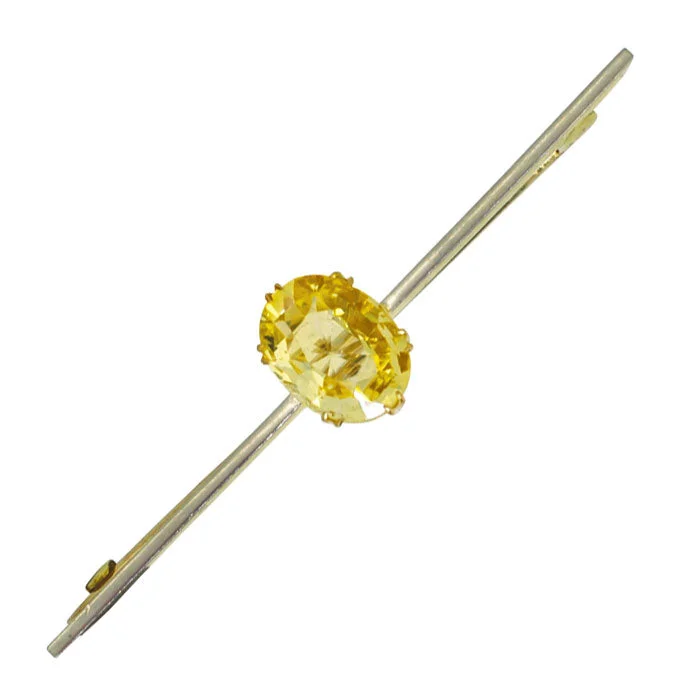 Yellow Sapphire Bar Brooch